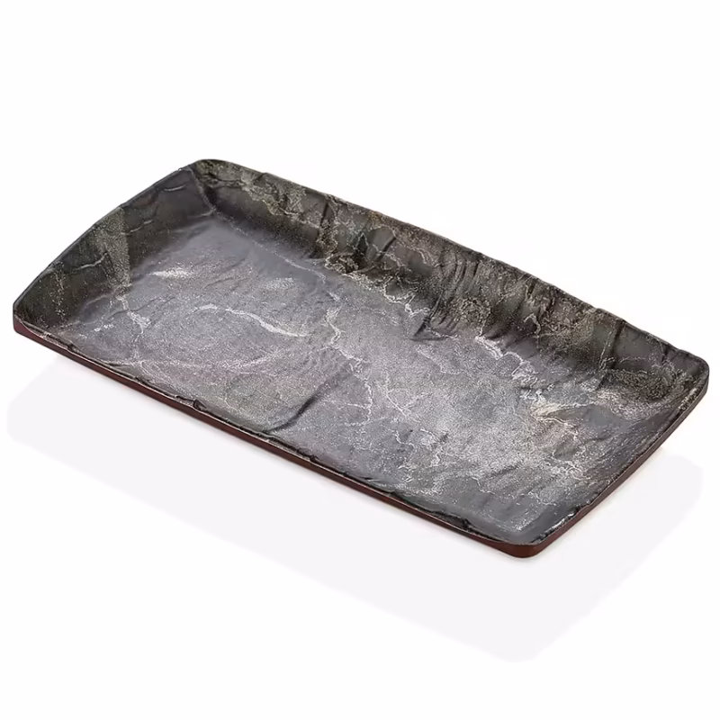 "Polaris Jupiter 15,4x8,9cm Kahverengi Dikdörtgen Tabak Jupiter Mini Melamin Servis Tabağı 41016.JUP - Kırılmaz, Sosluk"