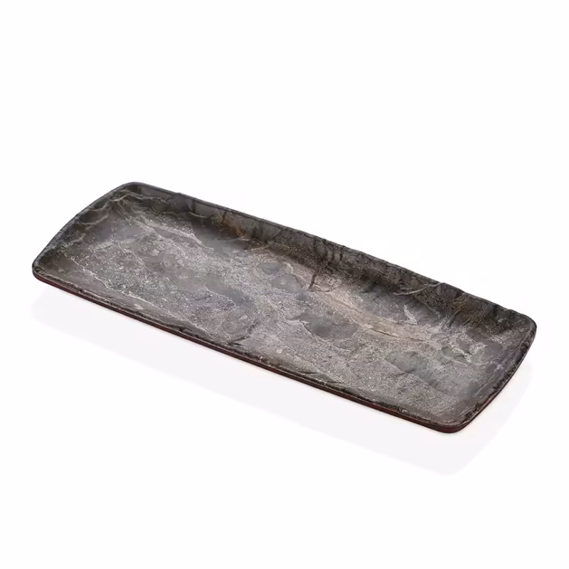 "Polaris Jupiter 28,5x12cm Kahverengi Jupiter Dikdörtgen Tabak Melamin Servis Tabağı 41028.JUP - Kırılmaz, Çok Amaçlı"