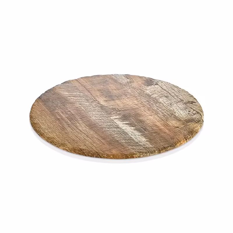 "Kulsan Sierra Slate Efektli Sütlü Kahve Melamin Geniş Yuvarlak Pano 35cm - 47035.SI"