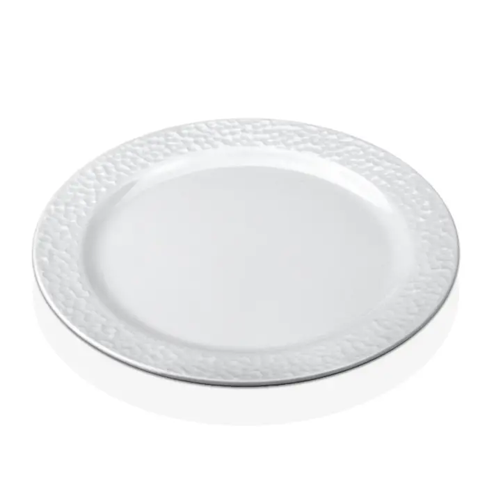 8123.CW -  12'li Kplus  Krem Beyaz Yuvarlak Tabak Seti 23 cm, Thermoset Melamin - Görsel 1