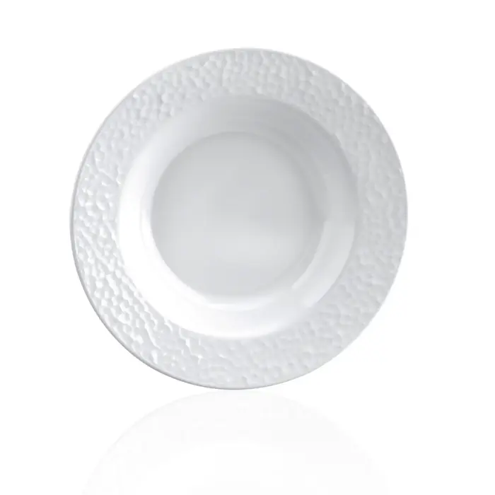 8220.CW 8220.CW - 12'li Kplus Krem Beyaz Çukur Tabak Seti 20 cm, Thermoset Melamin - Görsel 1