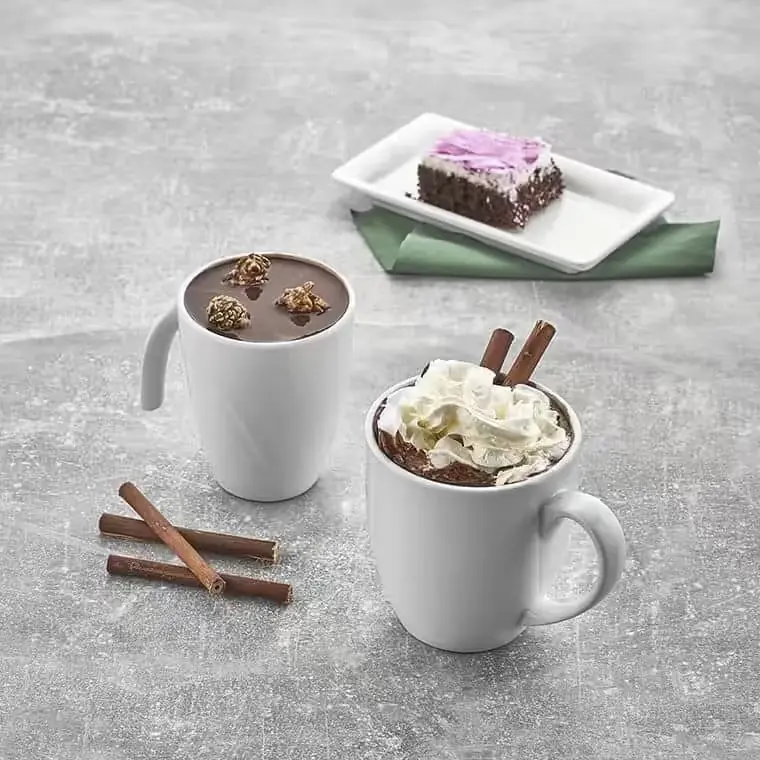 Külsan 9300.PW kırılmaz parlak beyaz melamin çay/kahve kupası (Yarı Kulplu).