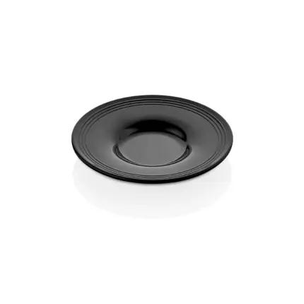 Külsan 1521.BL Drinkware siyah parlak kırılmaz melamin çay tabağı altlığı (11.5 cm).