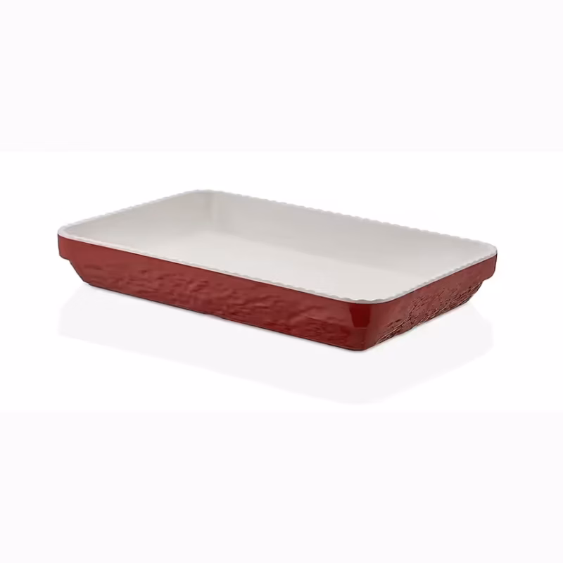 Kulsan 21136.CWR Bicolor Olie Melamin Olie Kırmızı Çift Renk Dikdörtgen Tabak 35.6cm."