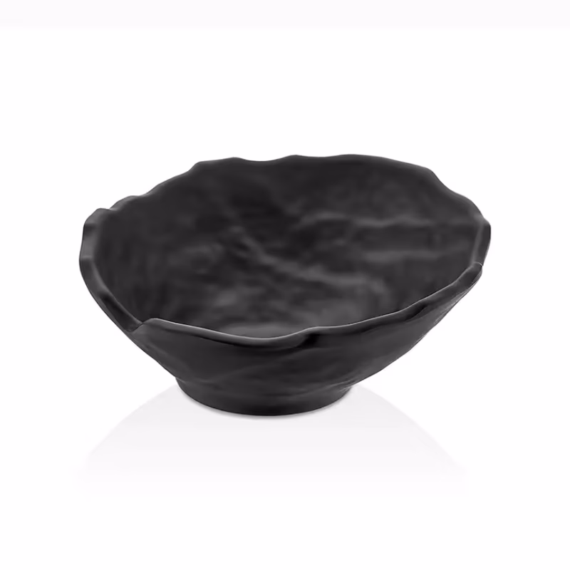 Kulsan Slanted 23cm Siyah Melamin Kase 26023.BL - Kırılmaz, 770ml, Asimetrik Tasarım"