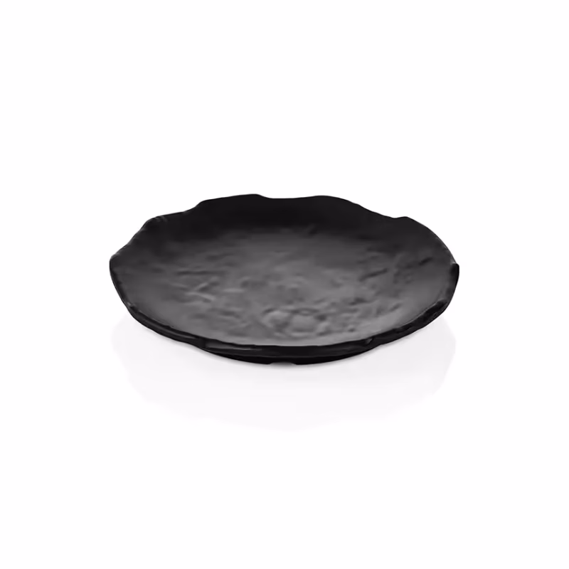 Kulsan Norma 20cm Siyah Melamin Tabak 43020.BL - Kırılmaz, Salata Tabağı, Başlangıç Tabağı" Norma Yuvarlak Tabak