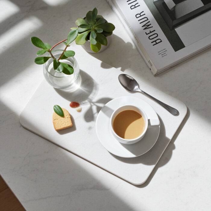 9125SET.PW -  Beyaz Fincan ve Altlığı 250 ml. Thermoset Melamin - Görsel 2