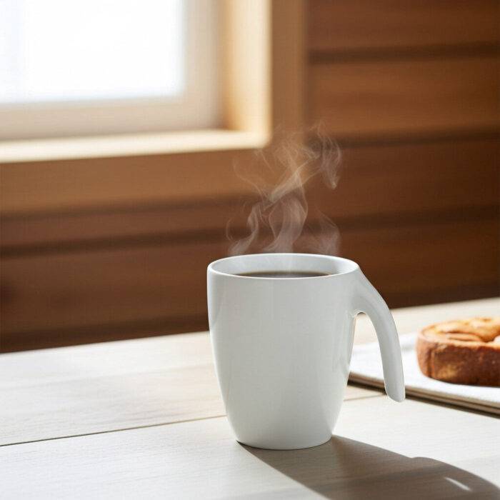 9300.PW -  Beyaz Yarı Kulplu Kupa Seti 8,2 cm Thermoset Melamin - Görsel 1