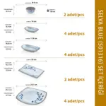 Selva Blue 16 Parça Yemek Takımı, Çanta Hediyeli, Thermoset Melamin - Görsel 2