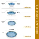 Blue Iris 16 Parça Yemek Takımı, Çanta Hediyeli, Thermoset Melamin - Görsel 2