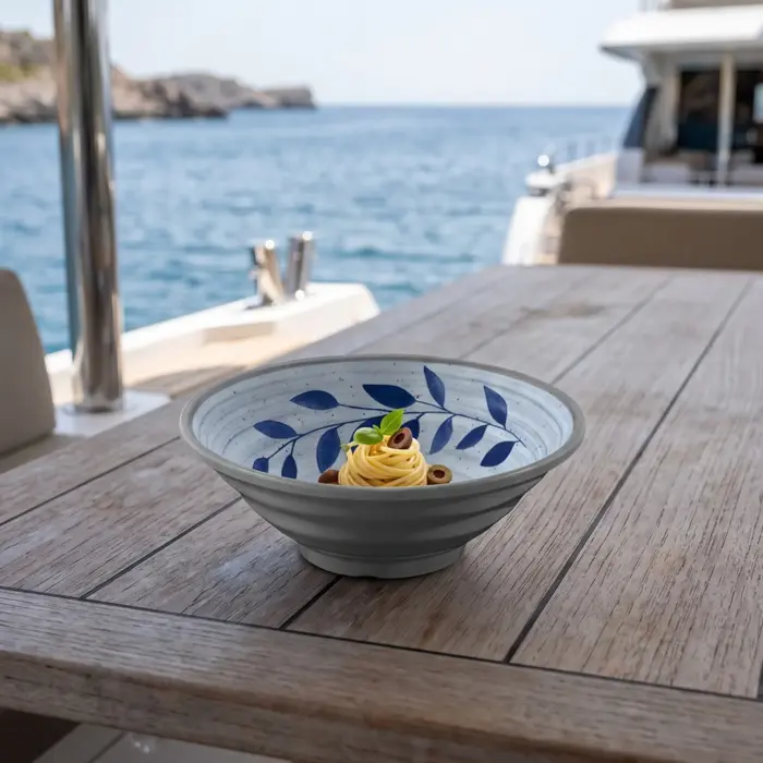 Selva Blue 7 Parça Yemek Takımı, Çanta Hediyeli, Thermoset Melamin - Görsel 4