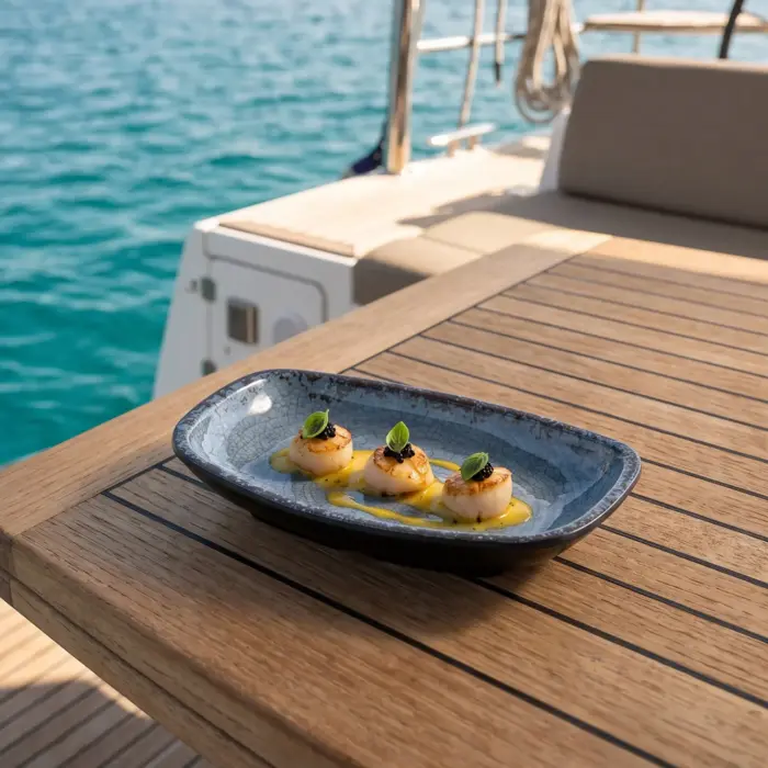 Blue Nebula 7 Parça Yemek Takımı, Çanta Hediyeli, Thermoset Melamin - Görsel 7