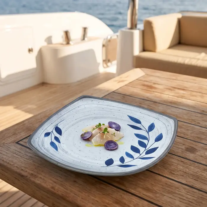 Selva Blue 16 Parça Yemek Takımı, Çanta Hediyeli, Thermoset Melamin - Görsel 8