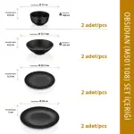 Obsidian 8 Parça Yemek Takımı, Çanta Hediyeli, Thermoset Melamin - Görsel 3