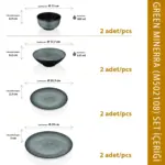 Green Minerra 8 Parça Çanta Hediyeli, Yemek Takımı, Thermoset Melamin - Görsel 3