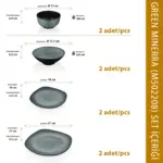 Green Minerra 8 Parça Çanta Hediyeli, Yemek Takımı, Thermoset Melamin - Görsel 3