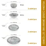 Velora Cloud 8 Parça Çanta Hediyeli, Yemek Takımı, Thermoset Melamin - Görsel 3