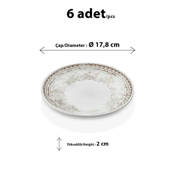 Old Ivory Yuvarlak Tabak Seti, Ø 17,8 cm - h.2 cm , Thermoset Melamin - Görsel 2