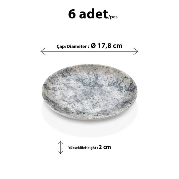 Velora Cloud Yuvarlak Tabak Seti, Ø 17,8 cm - h.2 cm , Thermoset Melamin - Görsel 2