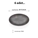 Velora Clay Yuvarlak Tabak Seti, Ø 17,8 cm - h.2 cm , Thermoset Melamin - Görsel 2