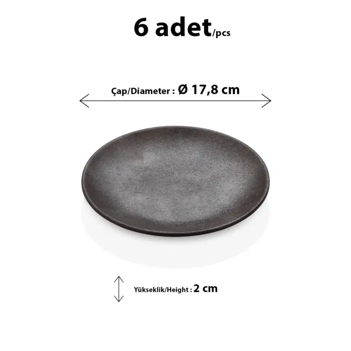 Velora Clay Yuvarlak Tabak Seti, Ø 17,8 cm - h.2 cm , Thermoset Melamin - Görsel 2