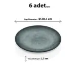 Green Minerra Yuvarlak Tabak Seti, Ø 20,3 cm - h.2,3 cm , Thermoset Melamin - Görsel 3
