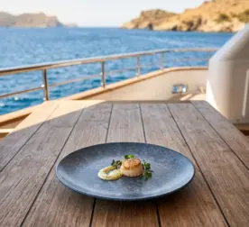 23 cm çapında ve 2,3 cm yüksekliğinde mavi lacivert reaktif taş efektli melamin yuvarlak HappyChef 3'lü yemek ve servis tabağı seti.