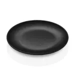 28 cm çapında ve 3 cm yüksekliğinde mat pütürlü döküm taş efektli siyah thermoset melamin yuvarlak Happy Chef Obsidian seri 3'lü servis tabağı seti.