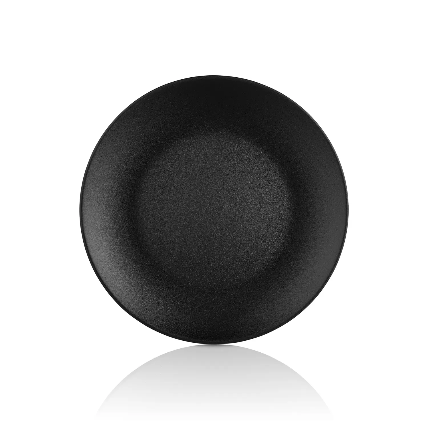 Happy Chef Obsidian Mat Siyah Yuvarlak Servis Tabağı 3'lü Set – 28 cm 28 cm çapında ve 3 cm yüksekliğinde mat pütürlü döküm taş efektli siyah thermoset melamin yuvarlak Happy Chef Obsidian seri 3'lü servis tabağı seti.