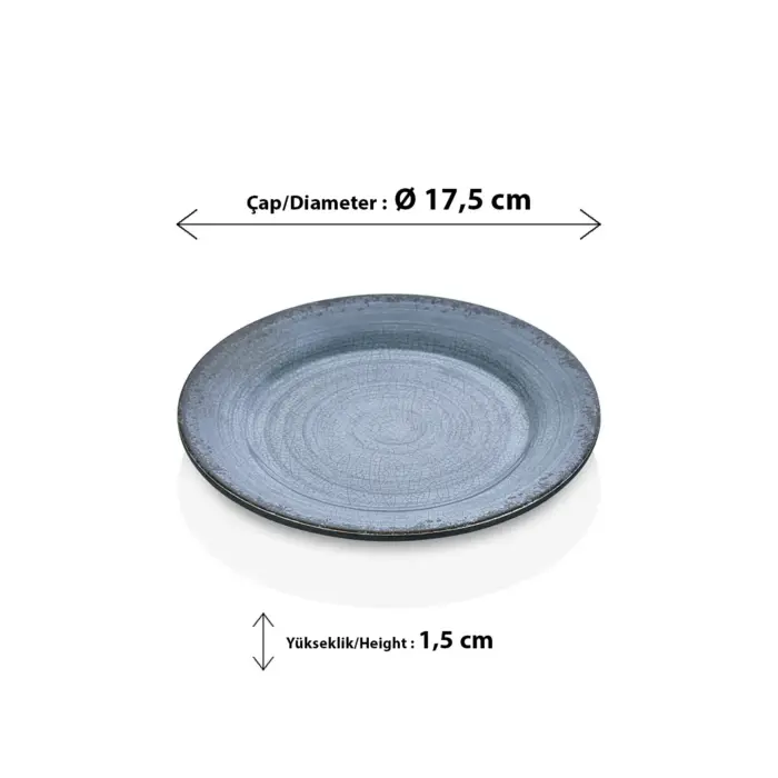 Blue Nebula 6'lı Klasik Yuvarlak Tabak Seti, Ø 17,5 cm - h.1,5 cm , Thermoset Melamin - Görsel 2