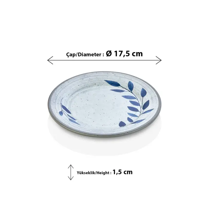 Selva Blu 6'lı Klasik Yuvarlak Tabak Seti, Ø 17,5 cm - h.1,5 cm , Thermoset Melamin - Görsel 2