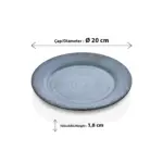 Blue Nebula 6'lı Klasik Yuvarlak Tabak Seti, Ø 20 cm - h.1,8 cm , Thermoset Melamin - Görsel 2