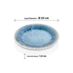 Blue Iris 6'lı Klasik Yuvarlak Tabak Seti, Ø 20 cm - h.1,8 cm , Thermoset Melamin - Görsel 2