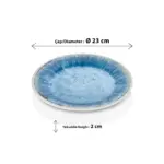 Blue Iris 3'lü Klasik Yuvarlak Tabak Seti, Ø 23 cm - h.2 cm , Thermoset Melamin - Görsel 2