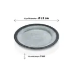 Grey Quartz 3'lü Klasik Yuvarlak Tabak Seti, Ø 23 cm - h.2 cm , Thermoset Melamin - Görsel 2