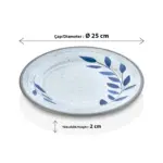 Selva Blu 3'lü Klasik Yuvarlak Tabak Seti, Ø 25 cm - h.2 cm , Thermoset Melamin - Görsel 2