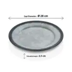 Grey Quartz 3'lü Klasik Yuvarlak Tabak Seti, Ø 28 cm - h.2,5 cm , Thermoset Melamin - Görsel 4