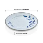 Selva Blu 3'lü Klasik Yuvarlak Tabak Seti, Ø 28 cm - h.2,5 cm , Thermoset Melamin - Görsel 2