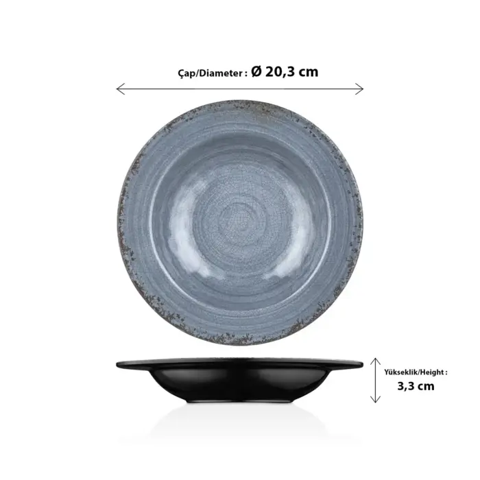 Blue Nebula 3'lü Çukur Tabak Seti, Ø 20,3 cm - h.3,3 cm , Thermoset Melamin - Görsel 2