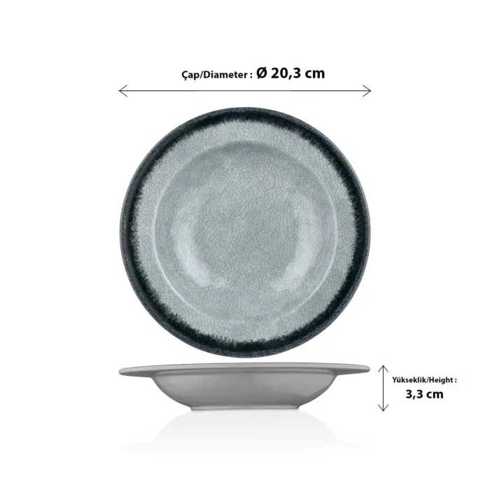 Grey Quartz 3'lü Çukur Tabak Seti, Ø 20,3 cm - h.3,3 cm , Thermoset Melamin - Görsel 2