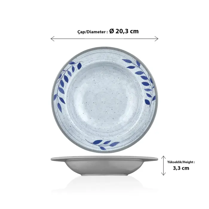Selva Blu 3'lü Çukur Tabak Seti, Ø 20,3 cm - h.3,3 cm , Thermoset Melamin - Görsel 2