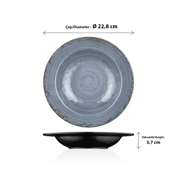 Blue Nebula 3'lü Çukur Tabak Seti, Ø 22,8 cm - h.3,7 cm , Thermoset Melamin - Görsel 2