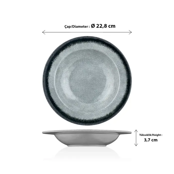 Grey Quartz 3'lü Çukur Tabak Seti, Ø 22,8 cm - h.3,7 cm , Thermoset Melamin - Görsel 2
