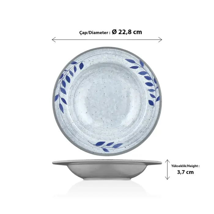 Selva Blu 3'lü Çukur Tabak Seti, Ø 22,8 cm - h.3,7 cm , Thermoset Melamin - Görsel 2