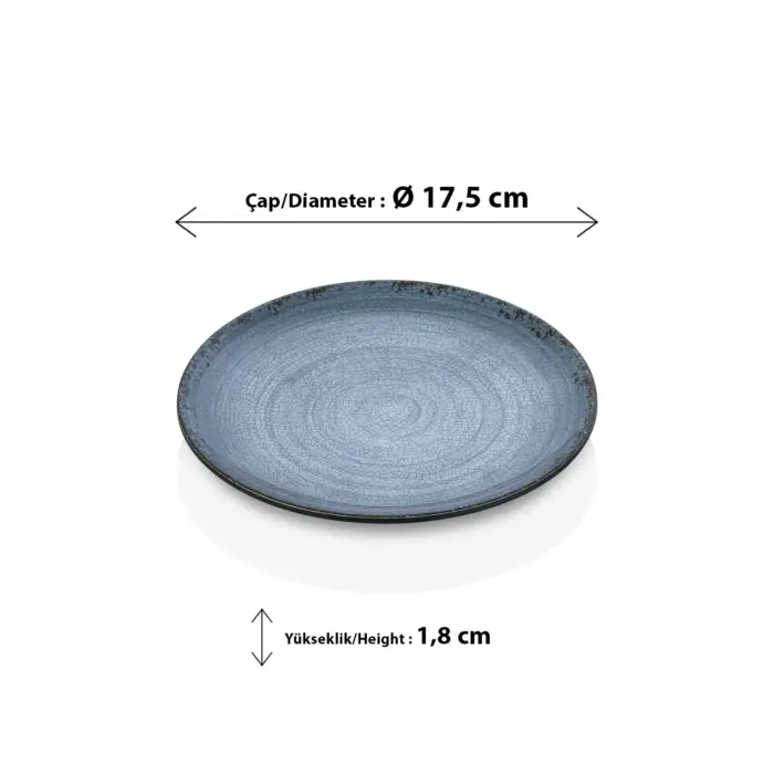 Blue Nebula 6'lı Yuvarlak Tabak Seti, Ø 17,5 cm - h.1,8 cm , Thermoset Melamin - Görsel 2