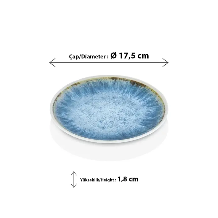 Blue Iris 6'lı Yuvarlak Tabak Seti, Ø 17,5 cm - h.1,8 cm , Thermoset Melamin - Görsel 2