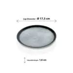 Grey Quartz 6'lı Yuvarlak Tabak Seti, Ø 17,5 cm - h.1,8 cm , Thermoset Melamin - Görsel 2