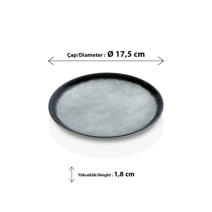 Grey Quartz 6'lı Yuvarlak Tabak Seti, Ø 17,5 cm - h.1,8 cm , Thermoset Melamin - Görsel 2