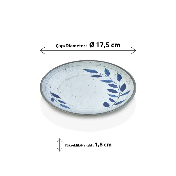 Selva Blu 6'lı Yuvarlak Tabak Seti, Ø 17,5 cm - h.1,8 cm , Thermoset Melamin - Görsel 2