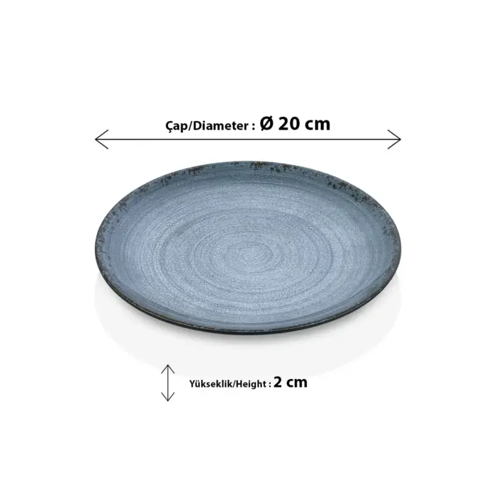Blue Nebula 6'lı Yuvarlak Tabak Seti, Ø 20 cm - h.2 cm , Thermoset Melamin - Görsel 2